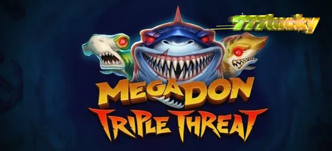 Tampilan visual slot Mega Don Triple Threat dengan tema predator laut